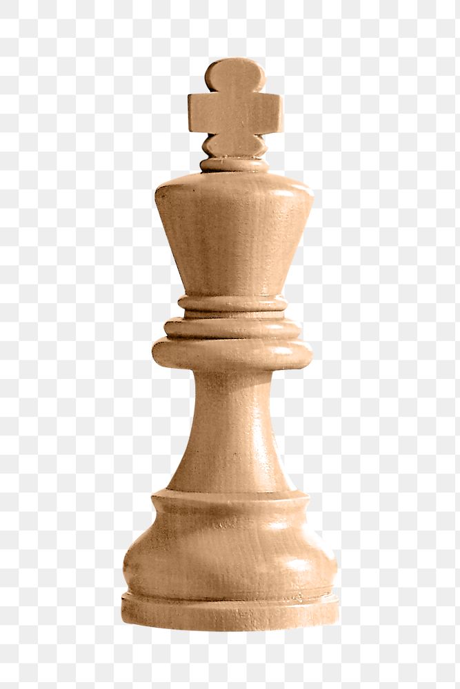 Png beige king chess piece element, transparent background