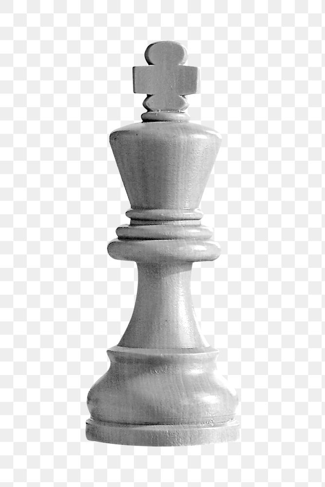 Png gray king chess piece element, transparent background