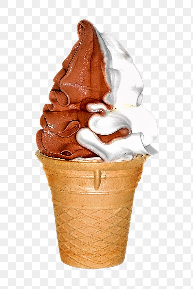 Ice cream cone png collage element, transparent background