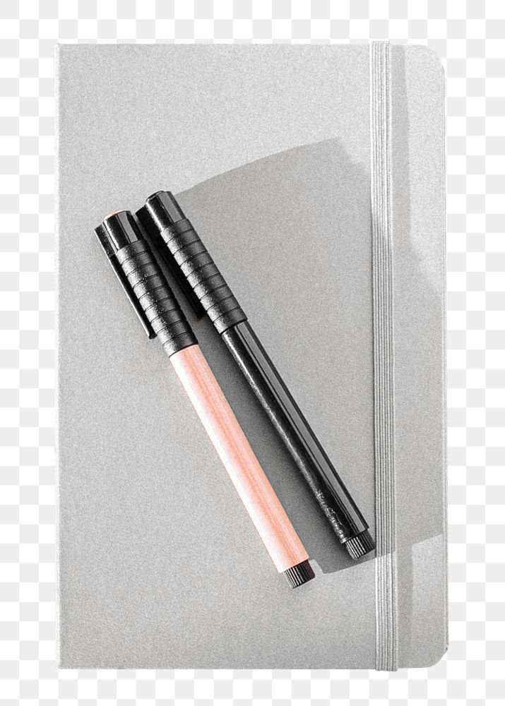 Notebook and pen png object, transparent background