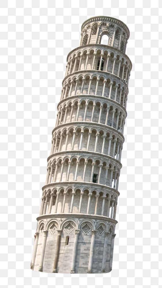 PNG Leaning Tower of Pisa, collage element, transparent background.