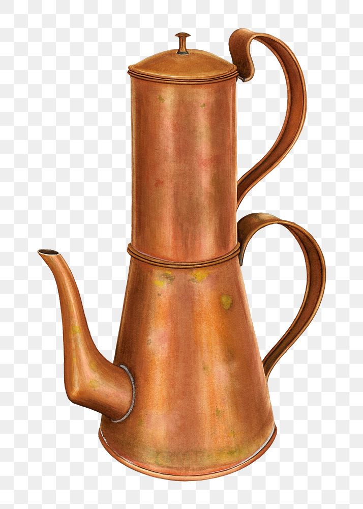 PNG Coffee pot vintage illustration, transparent background. Digitally remixed by rawpixel.