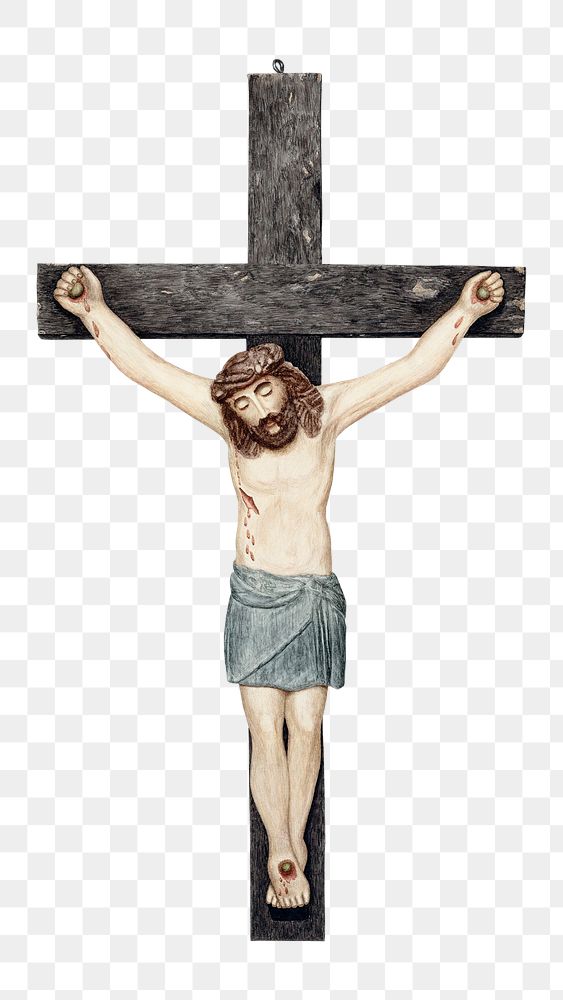 PNG Crucifix vintage illustration, transparent background. Digitally remixed by rawpixel.