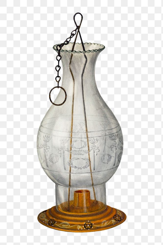 PNG vintage empty candle lantern, transparent background