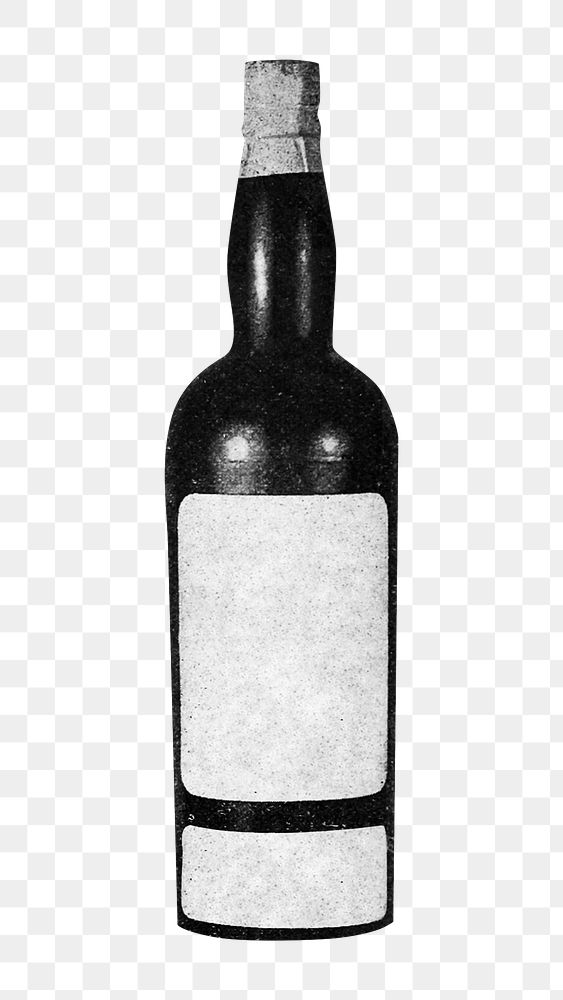 Liquor bottle png vintage illustration, transparent background. Remixed by rawpixel. 