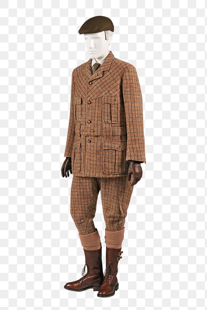 PNG British suit, vintage men's apparel, transparent background. Remixed by rawpixel.