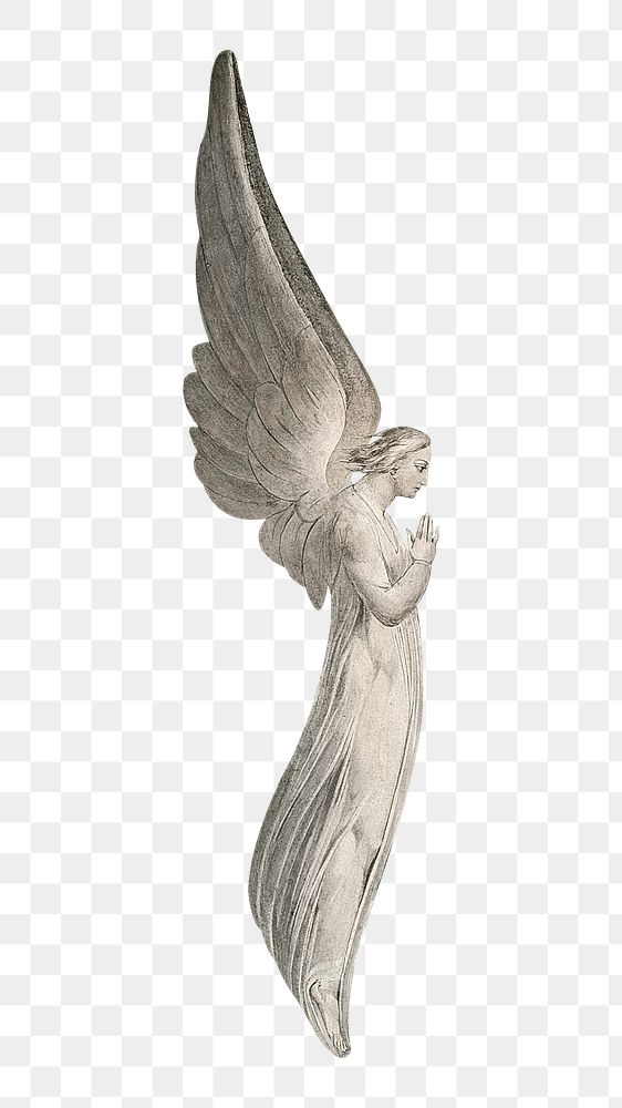 Guardian angel sculpture png illustration, transparent background. Remixed by rawpixel.