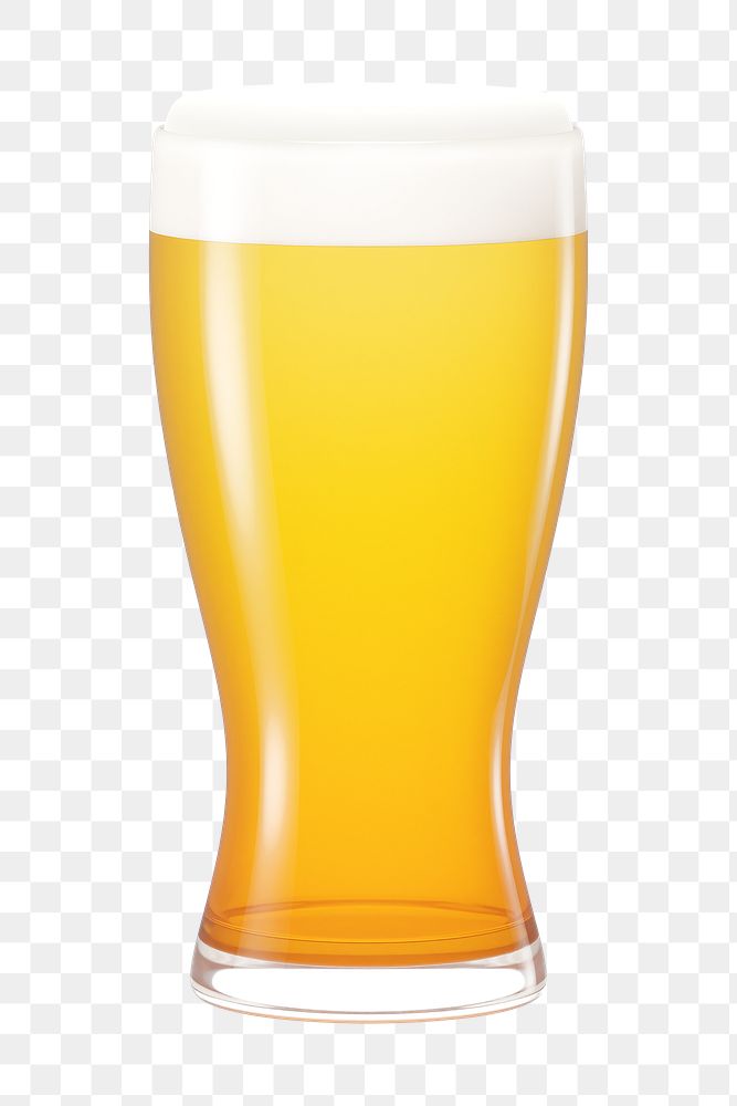 PNG 3D beer pint, element illustration, transparent background
