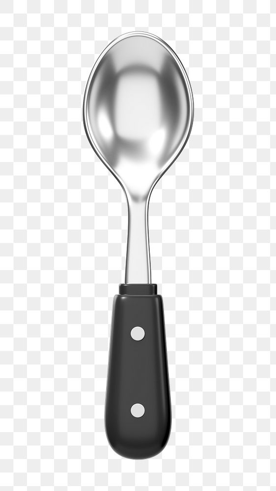 PNG 3D spoon cutlery, element illustration, transparent background