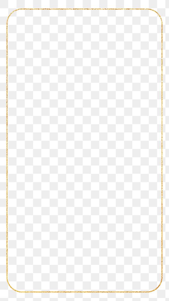 Png rectangle frame, golden line, transparent background