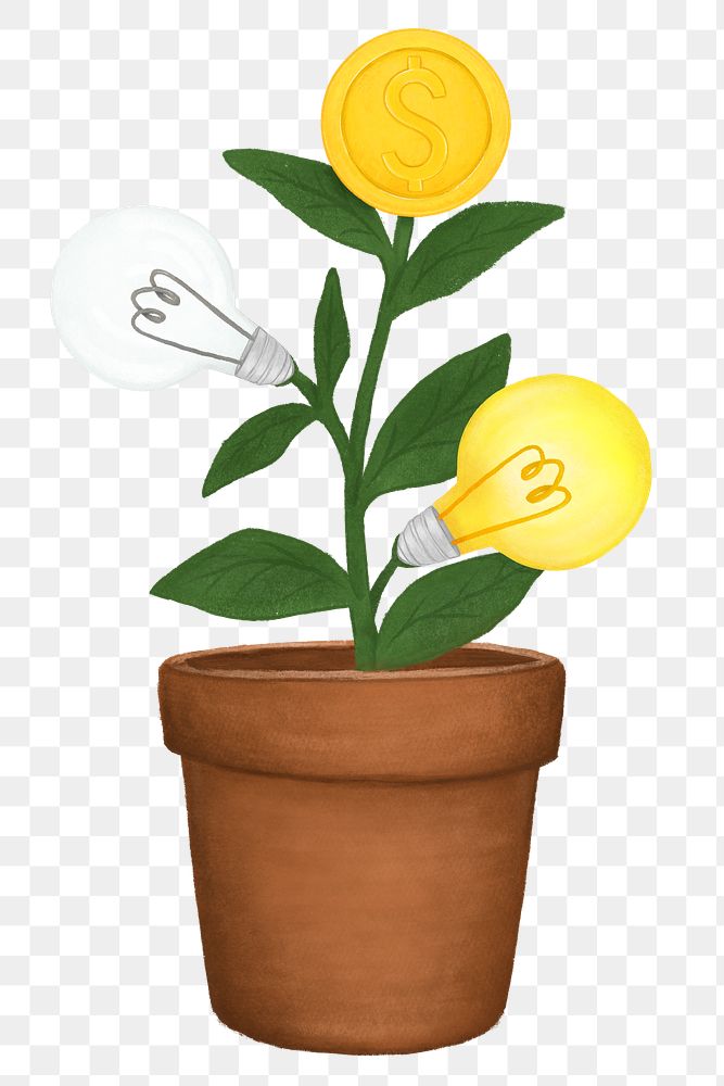 Creative money plant png illustration, transparent background