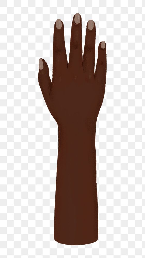 Black woman's hand png, gesture illustration, transparent background