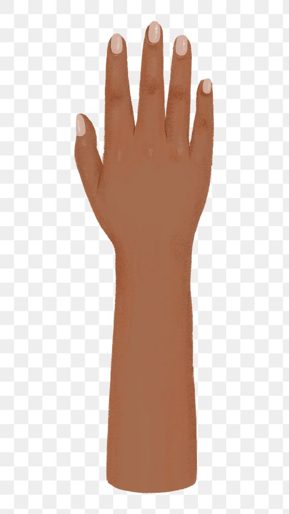 Woman's tanned hand png, gesture illustration, transparent background