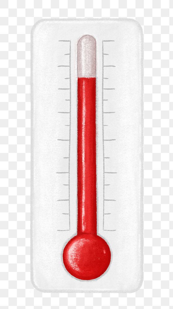 Red thermometer png, environment illustration, transparent background