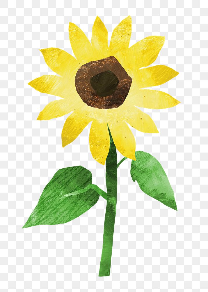 Sunflower  png, paper craft element, transparent background