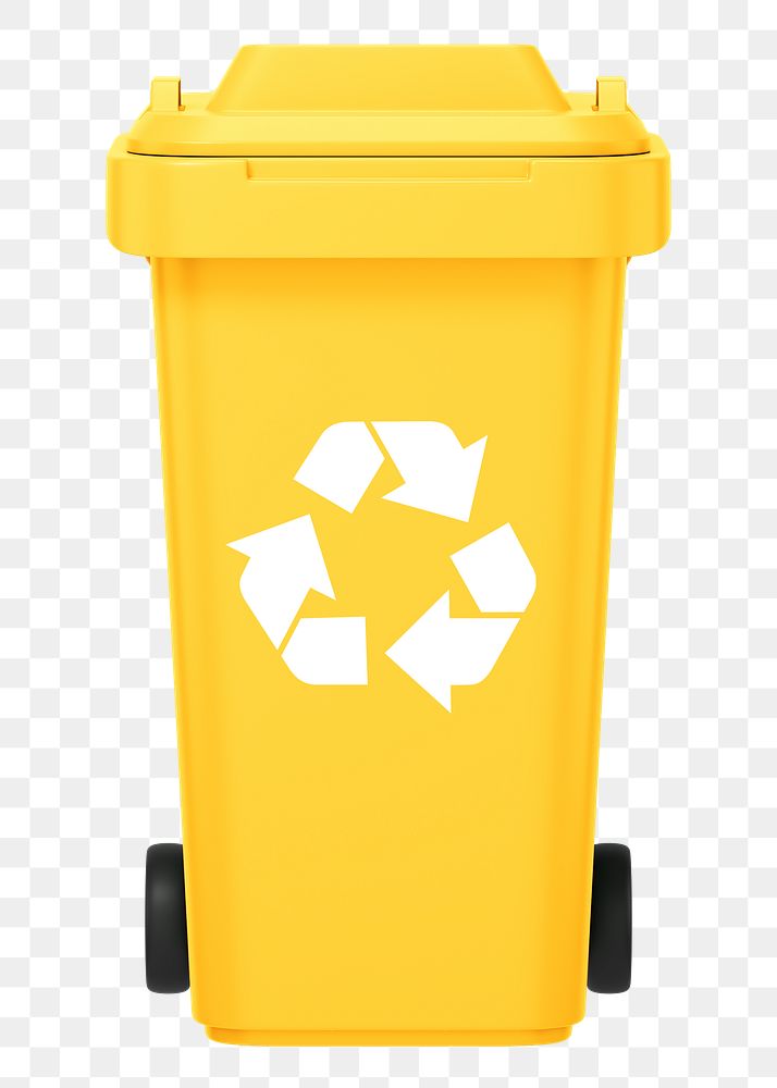 PNG 3D recycling bin, element illustration, transparent background