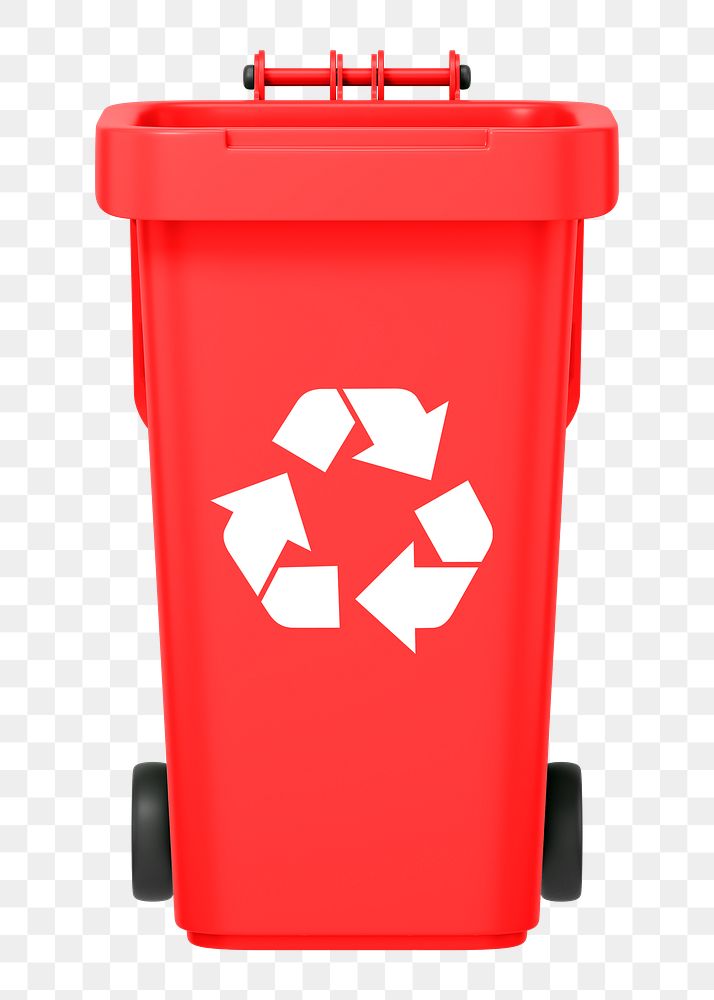 PNG 3D recycling bin, element illustration, transparent background