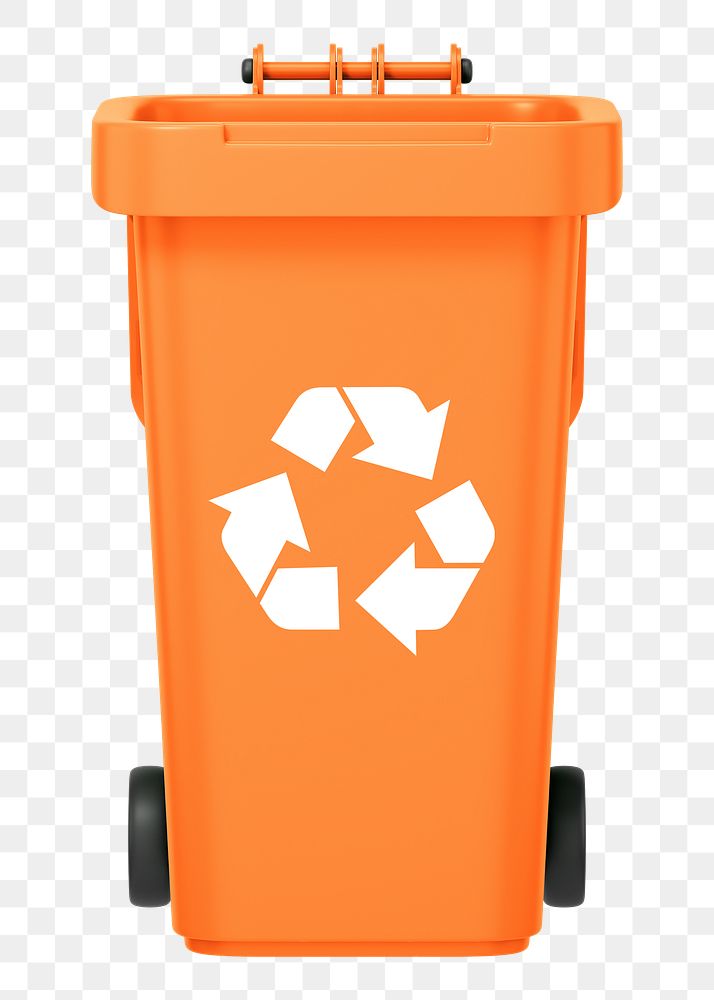 PNG 3D recycling bin, element illustration, transparent background