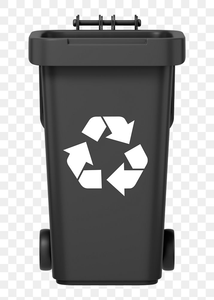 PNG 3D recycling bin, element illustration, transparent background
