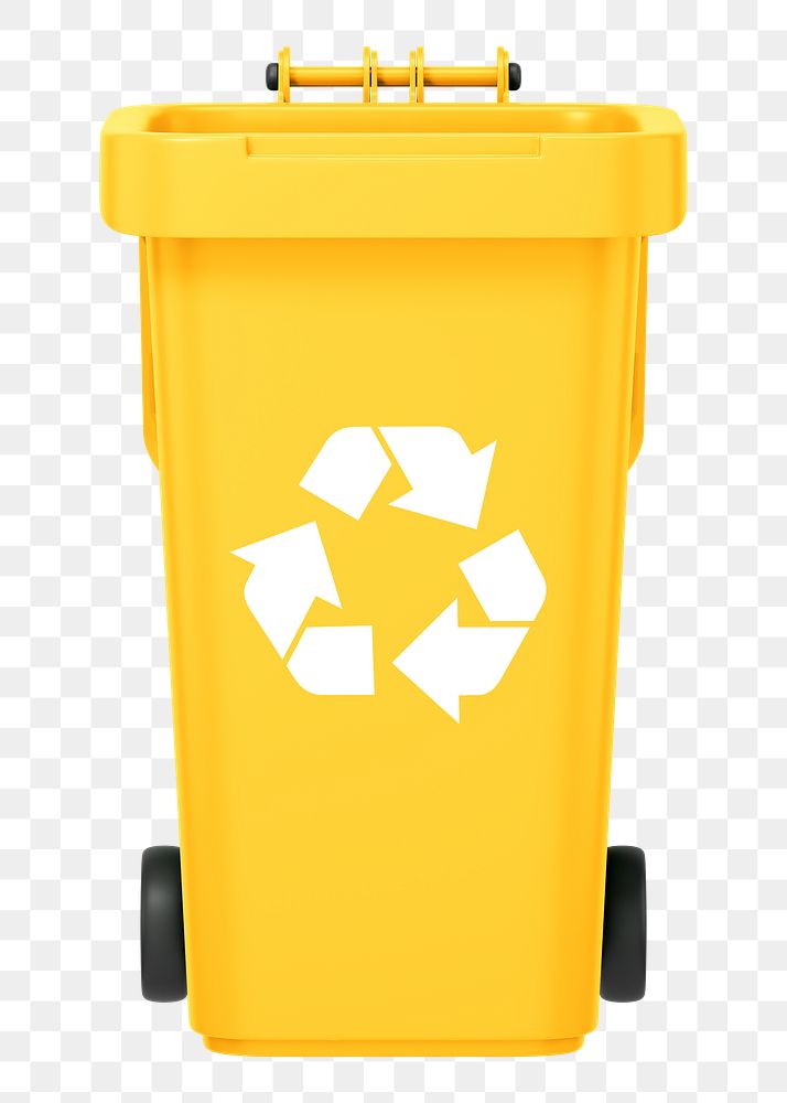 PNG 3D recycling bin, element illustration, transparent background