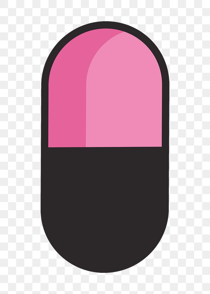 Medicine capsule png, retro illustration, transparent background