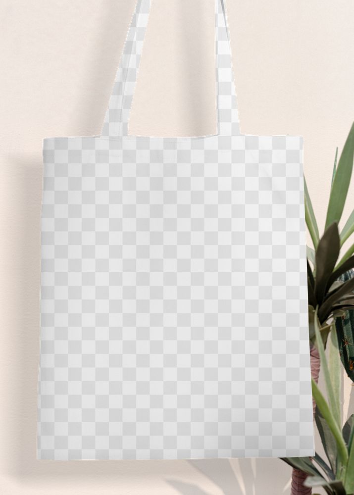 Canvas bag png mockup, transparent design