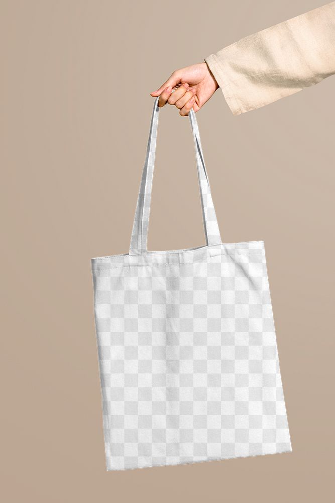 Tote bag png mockup, transparent design