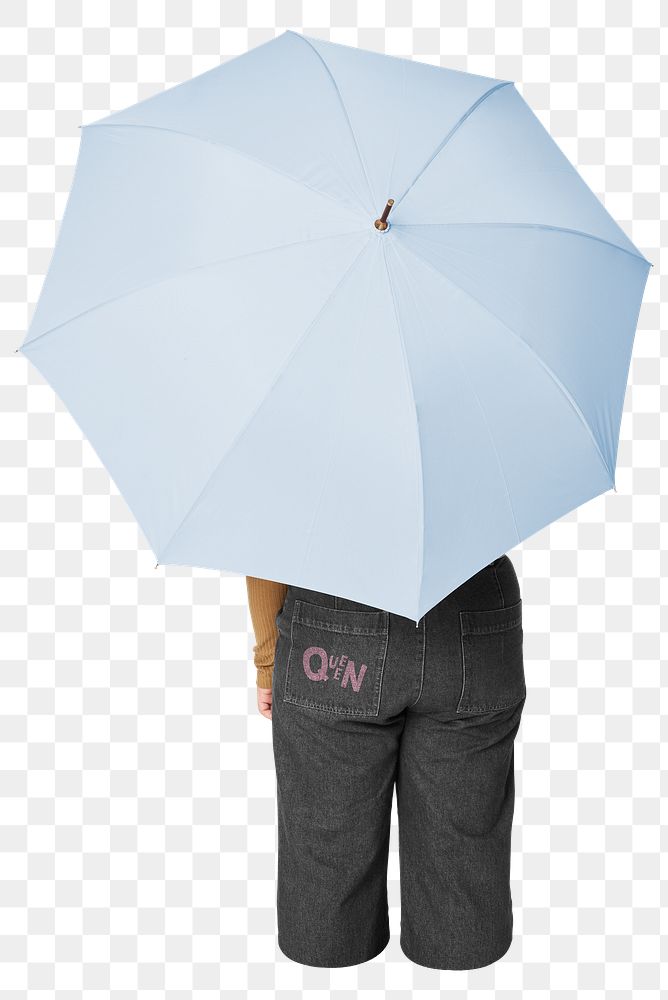 Png holding blue umbrella image on transparent background