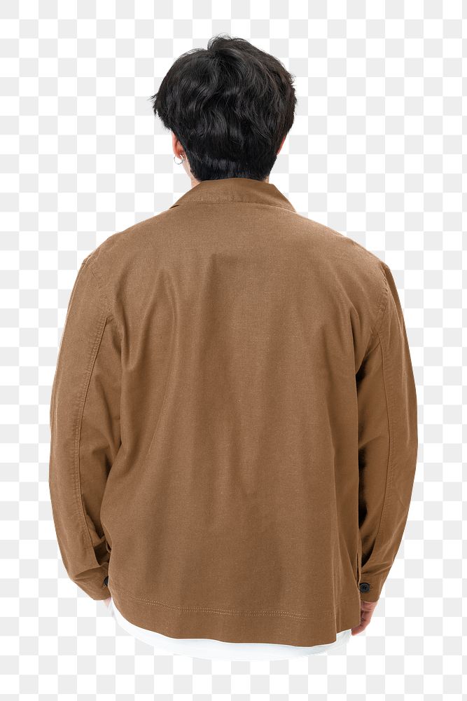 PNG Men's jacket back view transparent background