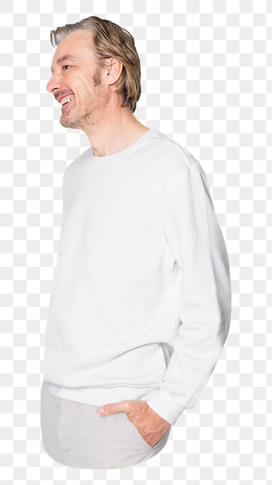 Png caucasian man in white outfit image on transparent background