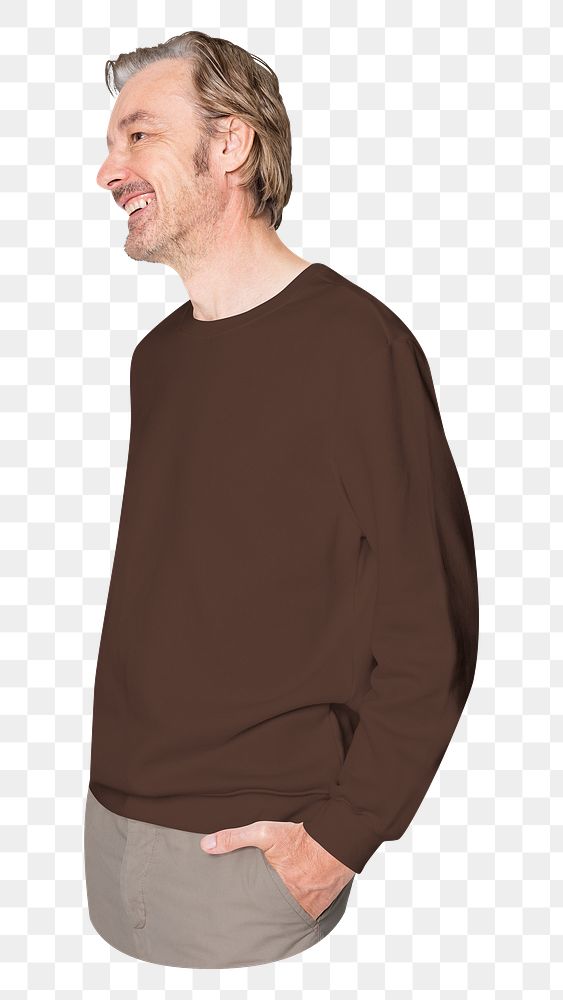 Png smiling man in minimal outfit image on transparent background
