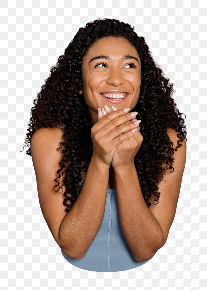 Laughing woman png image, transparent background