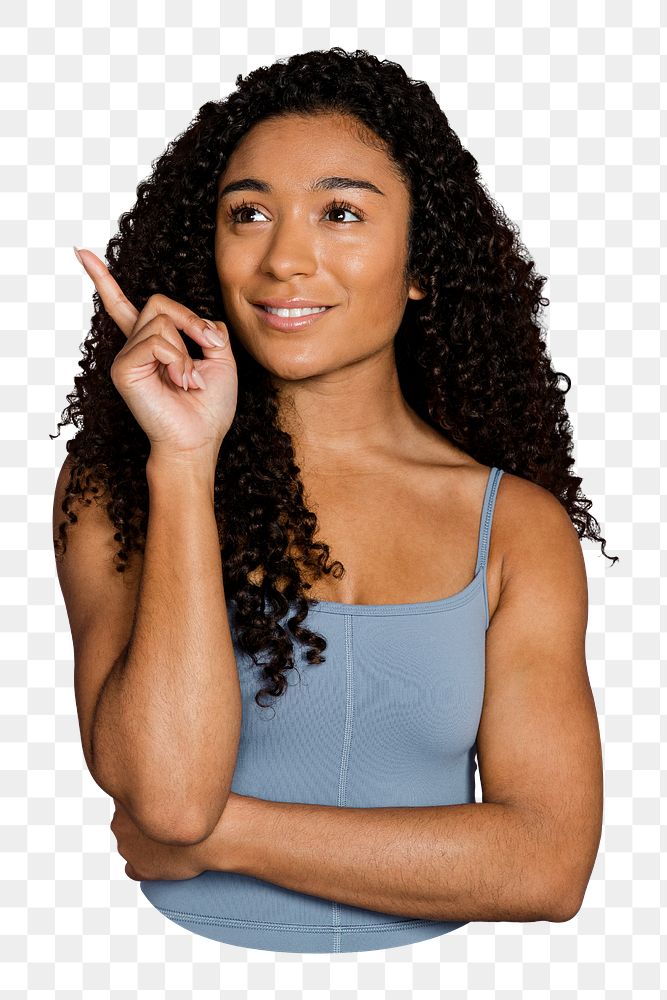 Woman thinking png image, transparent background