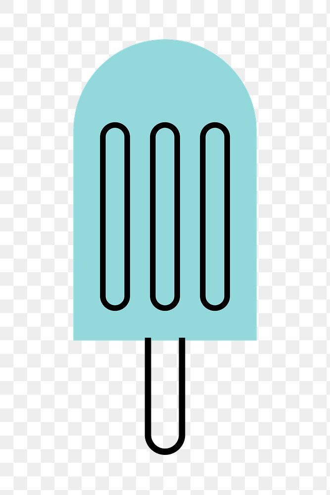 Popsicle food png icon, line art design, transparent background