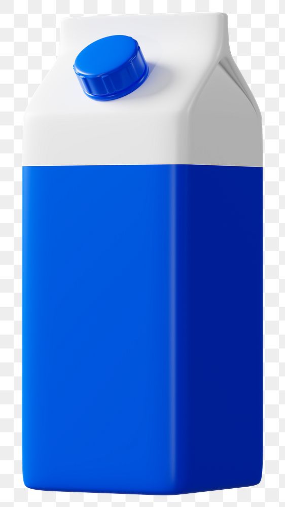 PNG 3D milk carton, element illustration, transparent background
