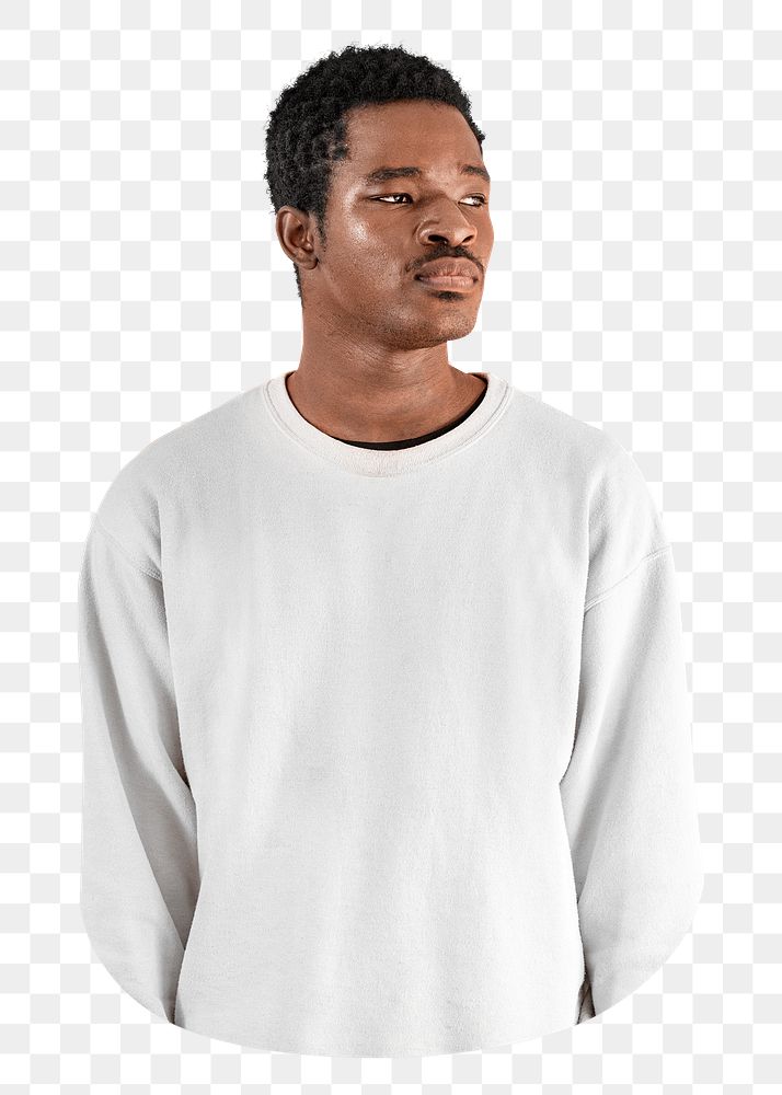 PNG Men's sweater minimal apparel collage element, transparent background