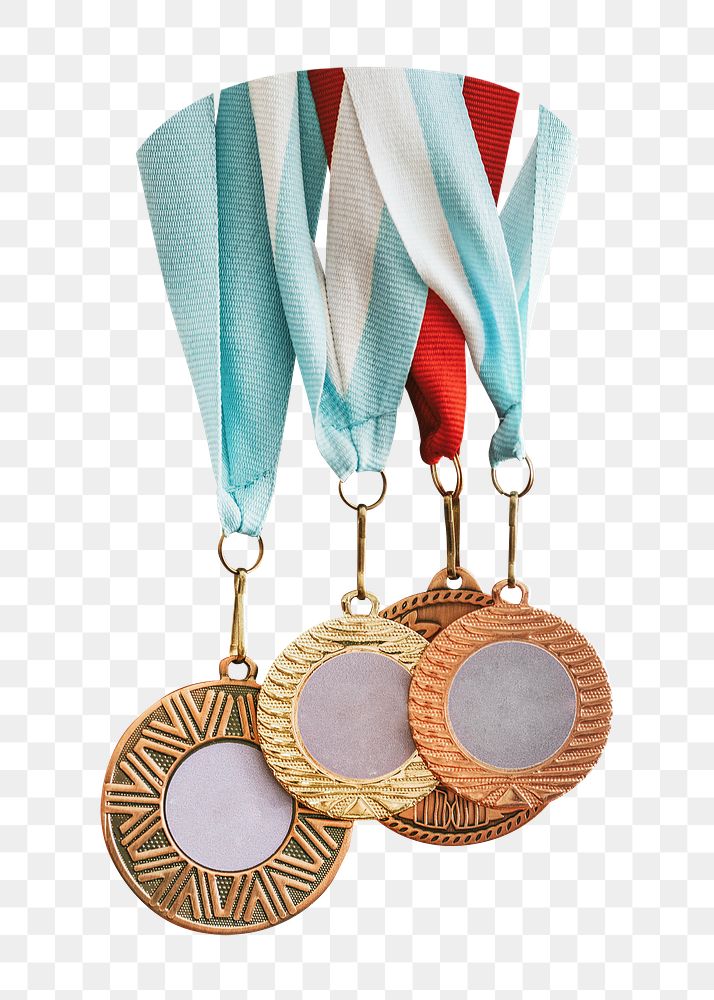 Medals png, sports competition image on transparent background