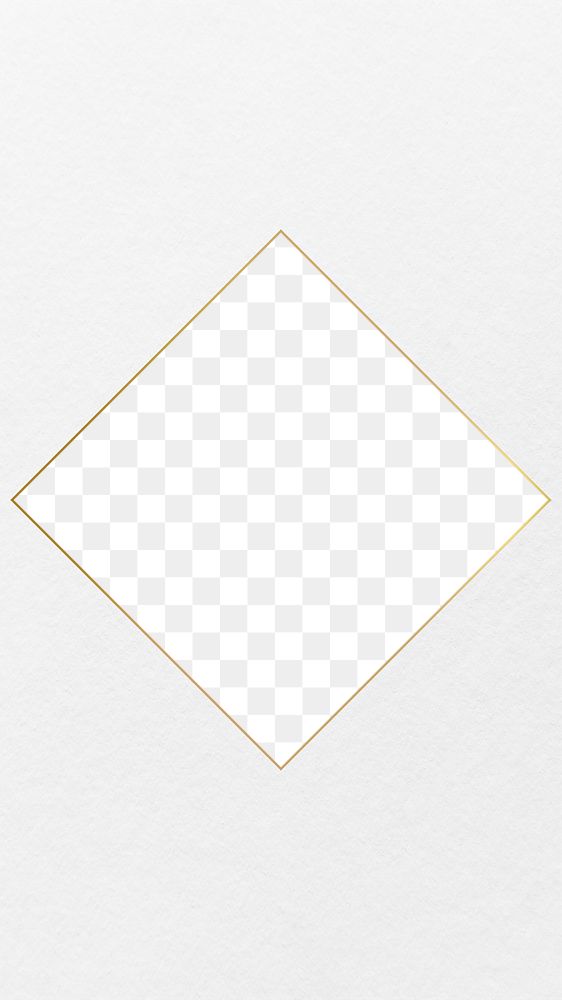 Gold square png frame, aesthetic transparent design