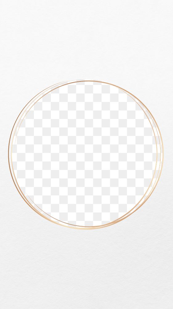 Gold circle png frame, aesthetic transparent design