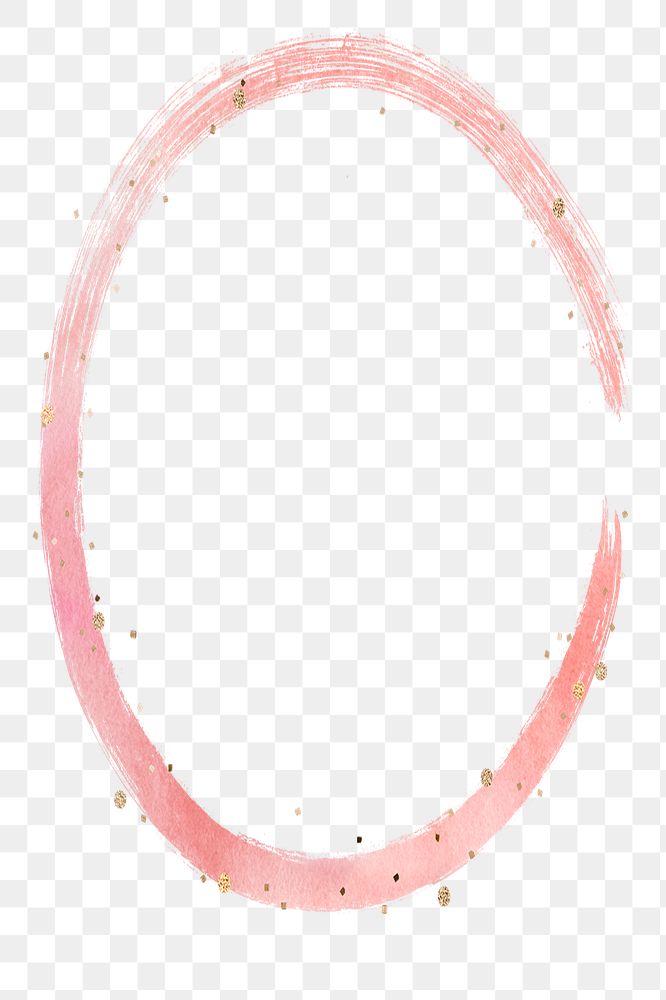 PNG pink oval frame, transparent background
