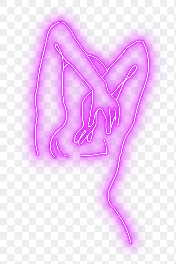 PNG neon purple woman illustration, transparent background