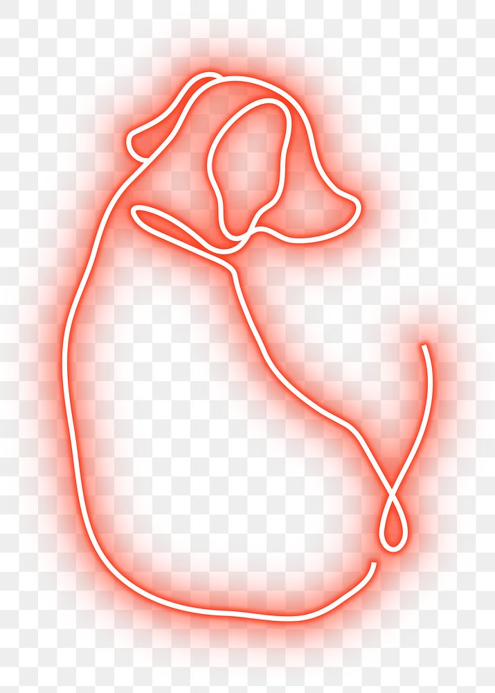 PNG neon red dog illustration, transparent background