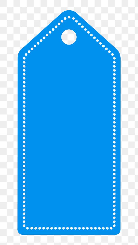 PNG blue price tag, simple banner label transparent background