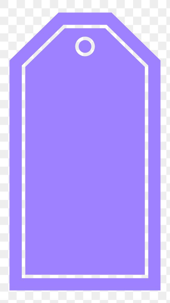 PNG purple price tag, simple banner label transparent background