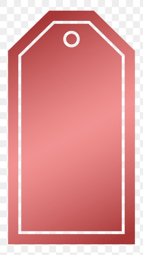 PNG red price tag, simple banner label transparent background