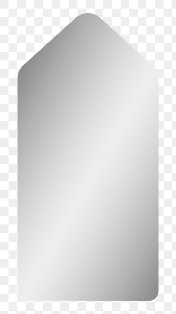 PNG metallic silver tag, gradient badge  transparent background