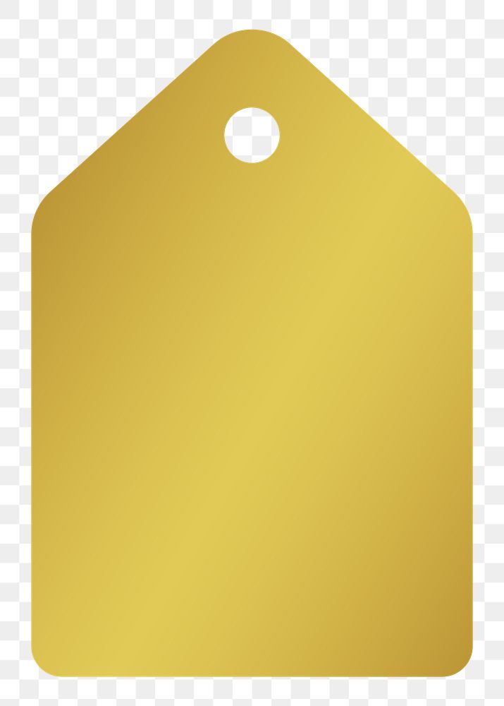 PNG metallic gold price tag, gradient banner label transparent background