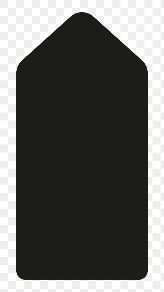 PNG black price tag, simple arrow bookmark design transparent background