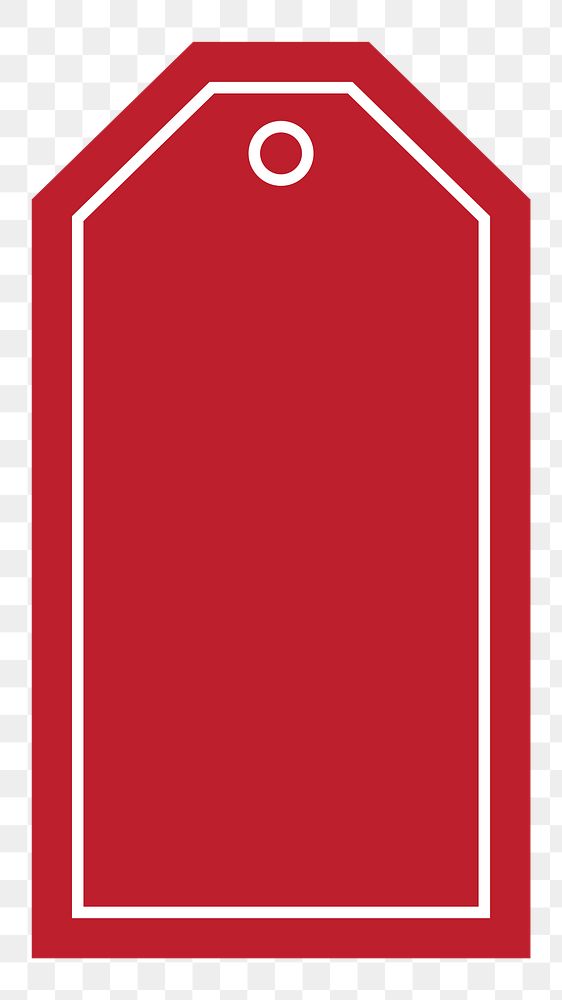 PNG red price tag with hole, simple banner transparent background