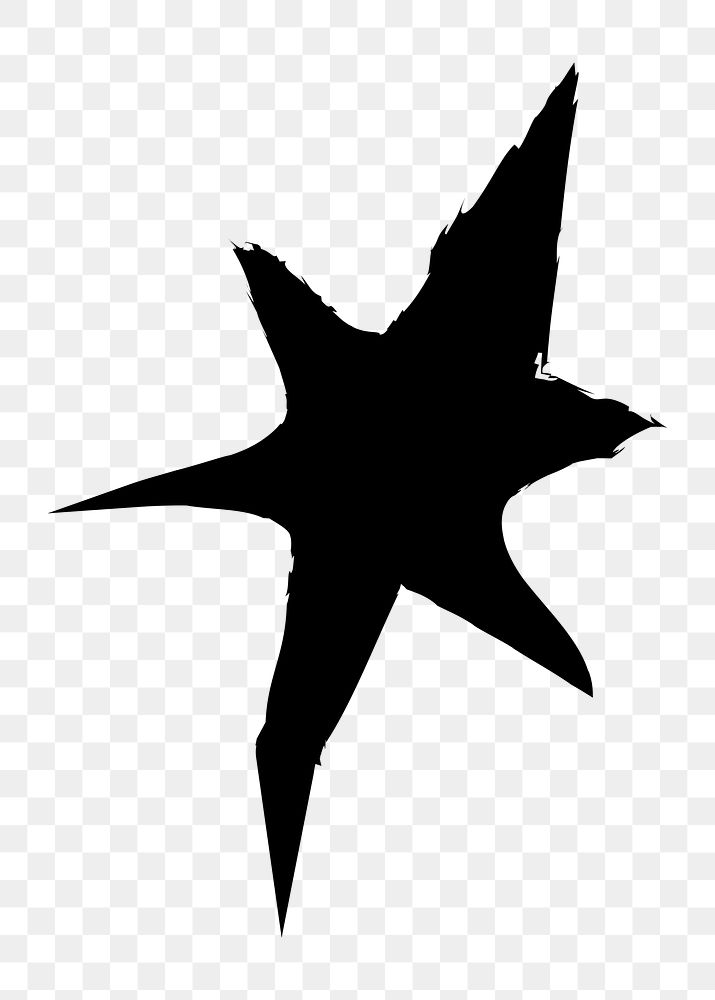 Png abstract black star, transparent background